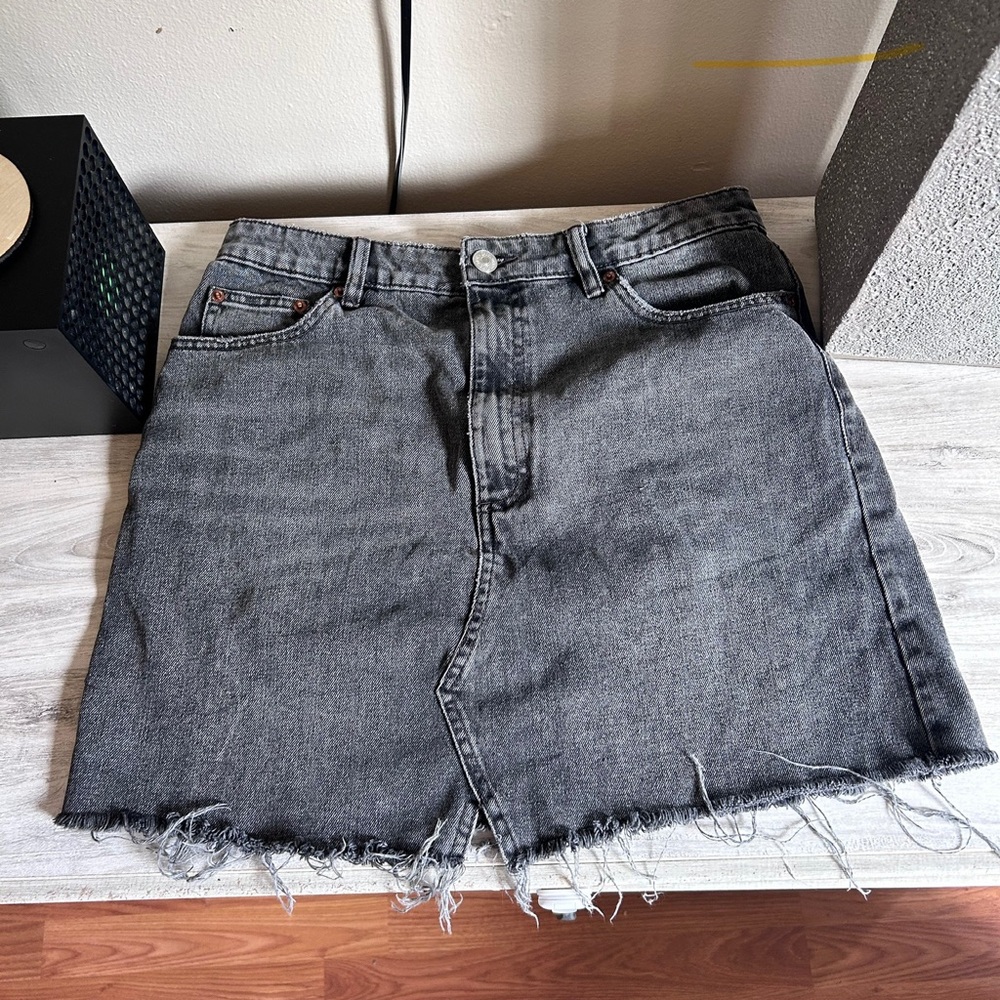 Zara Gray Denim Mini Skirt